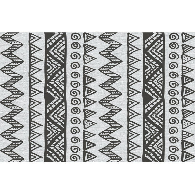 Sikunuo | Americana Southwestern Rug in gray triangle diamond pattern rug polyester pet-friendly rug for home decoration