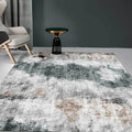 Sikunuo | Gray Contemporary Area Rug Polyester Abstract Rug Washable Non-Slip Back Carpet for Living Room