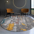 Sikunuo | Industrial Abstract Rug Gray Polyester Rug Machine Washable Non-Slip Back Rug for Bedroom