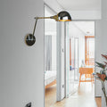 Sikunuo | Retro Dome Wall Lamp 1 Bulb Metal Wall Lighting with Swingarm in Brass/Chrome for Bathroom