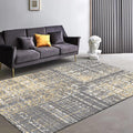Sikunuo | Funky Abstract Carpet Gray Industrial Carpet Polyester Washable Non-Slip Underlay Carpet for Living Room