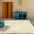 Sikunuo | Simple abstract rug Yellow Polyester rug Machine washable Non-slip back Rug for bedroom