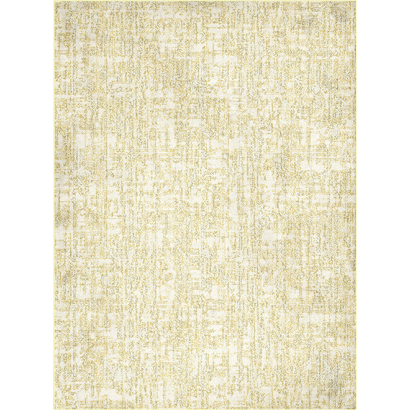 Sikunuo | Simple abstract rug Yellow Polyester rug Machine washable Non-slip back Rug for bedroom