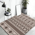 Sikunuo | Southwestern Living Room Rug in Brown Diamond Triangle Print Rug Polyester Washable Area Rug