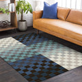 Sikunuo | Novelty Living Room Rug Colorful Small Checked Color Block Print Rug Polyester Washable Stain Resistant Area Rug