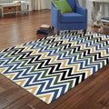 Sikunuo | Colorful Bedroom Carpet Novelty Chevron Pattern Area Rug Polyester Non-Slip Back Carpette