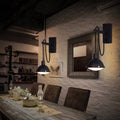 Sikunuo | 1 Light Wall Lighting Farm Bowl Shade Metallic Wall Lamp in Black for Dining Room