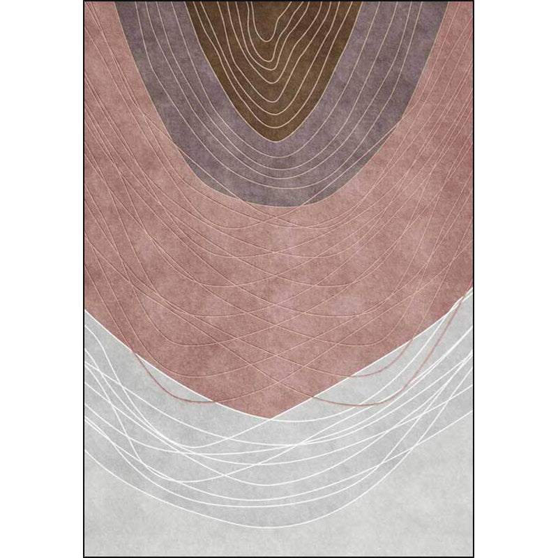 Sikunuo | Novelty Living Room Rug Multicolor Color Block Wood Grain Print Rug Polyester Washable Pet-Friendly Rug