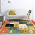 Sikunuo | Southwest living room carpet Colorful animals diamond geometric print carpet polyester anti-slip carpet