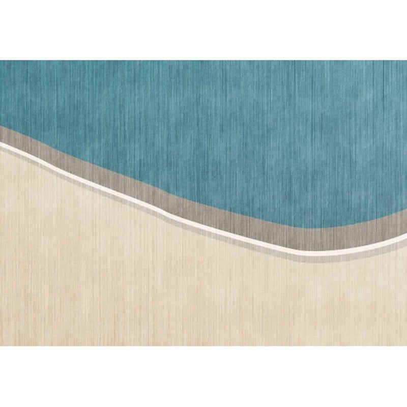 Sikunuo | Colorful Round Bedroom Carpet Novelty Color Block Pattern Area Rug Polyester Washable Anti-Slip Carpet