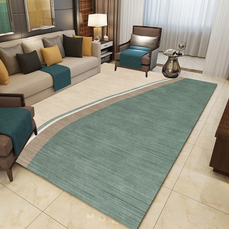Sikunuo | Colorful Round Bedroom Carpet Novelty Color Block Pattern Area Rug Polyester Washable Anti-Slip Carpet