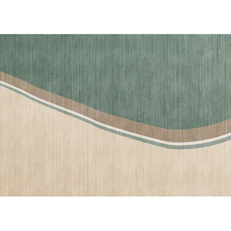 Sikunuo | Colorful Round Bedroom Carpet Novelty Color Block Pattern Area Rug Polyester Washable Anti-Slip Carpet