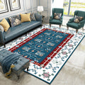 Sikunuo | White Bedroom Rug Southwestern Tribal Leaf Pattern Area Rug Polyester Stain Resistant Non-Slip Doormat