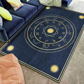 Sikunuo | Minimalistic New Carpet in Blue Geometry Constellation Sun Pattern Carpet Polyester Non-Slip Flooring for Home Decoration