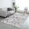 Sikunuo | Classic Paisley Pattern Rug Gray Vintage Rug Polyester Washable Non-Slip Back Rug for Bedroom