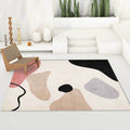 Sikunuo | Unique abstract color block carpet Beige Multicolor simple rug Polyester machine washable non-slip rug for bedroom
