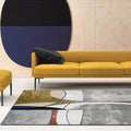 Sikunuo | Novelty Abstract Area Rug Gray and Gold Polyester Rug Washable Non-Slip Backing Rug for Living Room