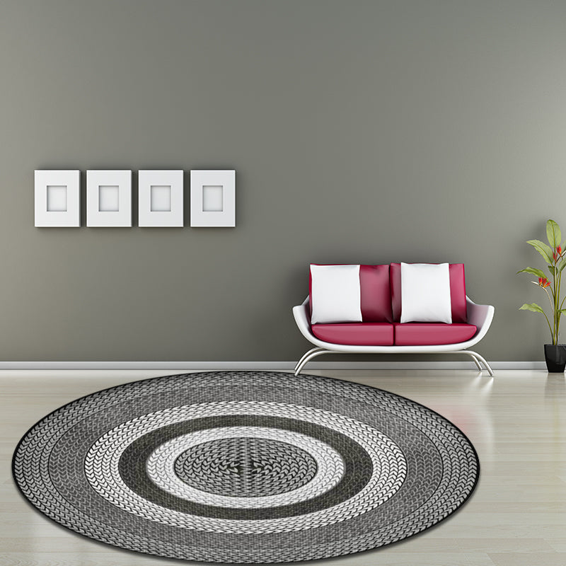 Sikunuo | Rustic Concentric Circles Pattern Carpet Yellow and Green Polyester Carpet Machine Washable Non-Slip Carpet for Living Room