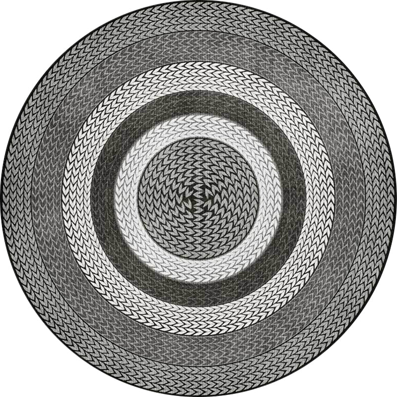 Sikunuo | Rustic Concentric Circles Pattern Carpet Yellow and Green Polyester Carpet Machine Washable Non-Slip Carpet for Living Room