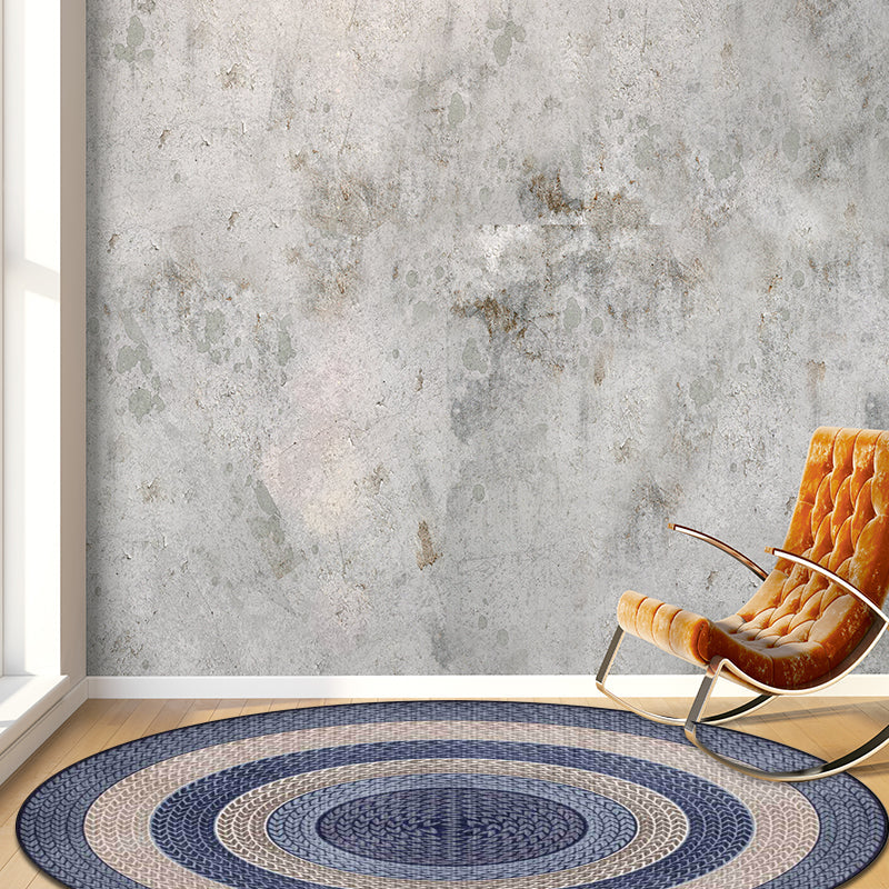 Sikunuo | Rustic Concentric Circles Pattern Carpet Yellow and Green Polyester Carpet Machine Washable Non-Slip Carpet for Living Room