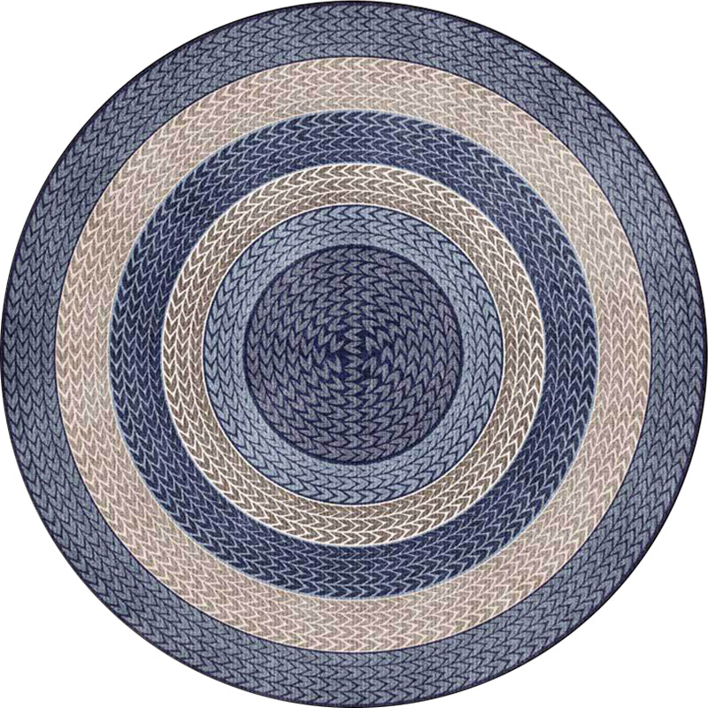 Sikunuo | Rustic Concentric Circles Pattern Carpet Yellow and Green Polyester Carpet Machine Washable Non-Slip Carpet for Living Room
