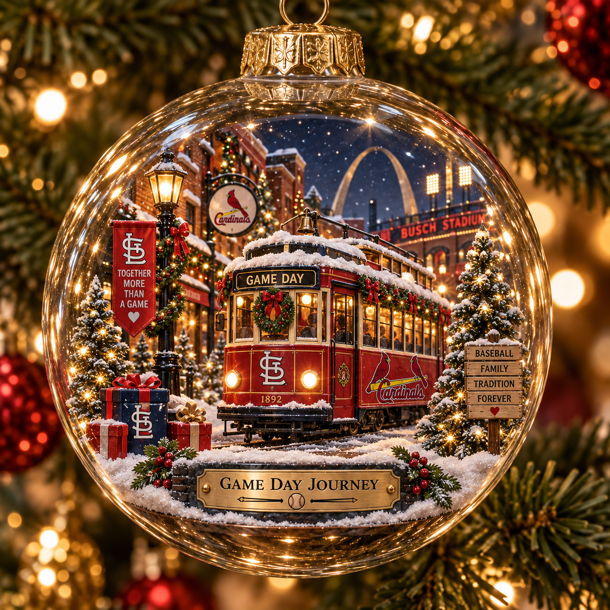 Cardinals Light-Up Heritage Christmas Ornament