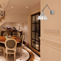 Sikunuo | Dome Clear Glass Wall Lamp Industrial Simple Bulb Dining Room Sconces Light in Chrome