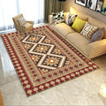 Sikunuo | American Tribal Print Rug Gray and Brown Polyester Rug Machine Washable Non-Slip Area Rug for the Living Room