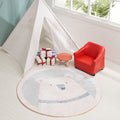 Sikunuo | Unique cartoon bear patterned rug gray children's rug polyester washable non-slip area rug for the children's room