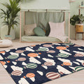 Sikunuo | Blue Children's Room Rug Children's Fairy Tale Hot Air Balloon Cloud Pattern Rug Polyester Machine Washable Rug