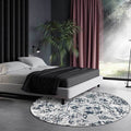 Sikunuo | Gray Shabby Chic Rug Polyester Floral Pattern Rug Washable Non-Slip Back Rug for Living Room