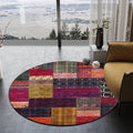 Sikunuo | Yellow Southwestern Rug Polyester tribal checkered pattern rug washable with non-slip backing rug for the living room
