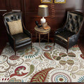 Sikunuo | White Vintage Carpet Polyester Paisley Pattern Carpet Washable Non-Slip Back Carpet for Living Room