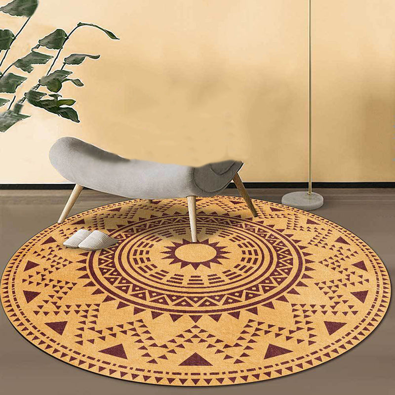 Sikunuo | Blue and green southwest rug Polyester geometric pattern rug washable non-slip backing rug for living room