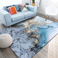 Sikunuo | Unique Watercolor Pattern Carpet Blue and Grey Modern Carpet Polyester Washable Non-Slip Backing Area Rug for Living Room