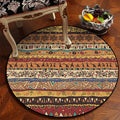 Sikunuo | Americana Tribal Pattern Rug Red and Brown Polyester Rug Machine Washable Non-Slip Area Rug for Bedroom