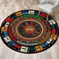 Sikunuo | Multicolored southwestern rug made of polyester with tribal pattern, washable, non-slip backing rug for the living room