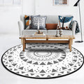 Sikunuo | Americana concentric circles pattern rug white polyester machine washable non-slip rug for bedroom