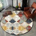 Sikunuo | Persian Azulejo Pattern Rug Red and White Polyester Rug Machine Washable Nonslip Rug for the Bedroom