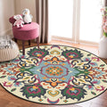 Sikunuo | Persian flower pattern rug yellow and green polyester rug machine washable non-slip rug for the bedroom