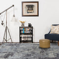 Sikunuo | Scandinavian Modern Carpet in Gray Abstract Cement Pattern Carpet Polyester Washable Non-Slip Rug for Home Decoration