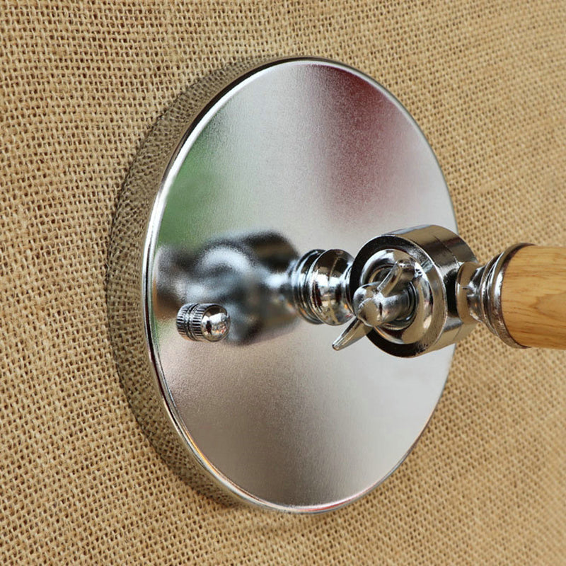 Sikunuo | Vintage Orb Wall Light Fixture 1 Lamp Clear Glass Wall Lamp in Chrome for Bathroom, 8"/4"/6" Wide Wooden Arm