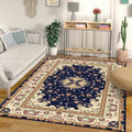 Sikunuo | Multicolored bedroom rug Moroccan medallion floral pattern rug made of polyester pet-friendly rug