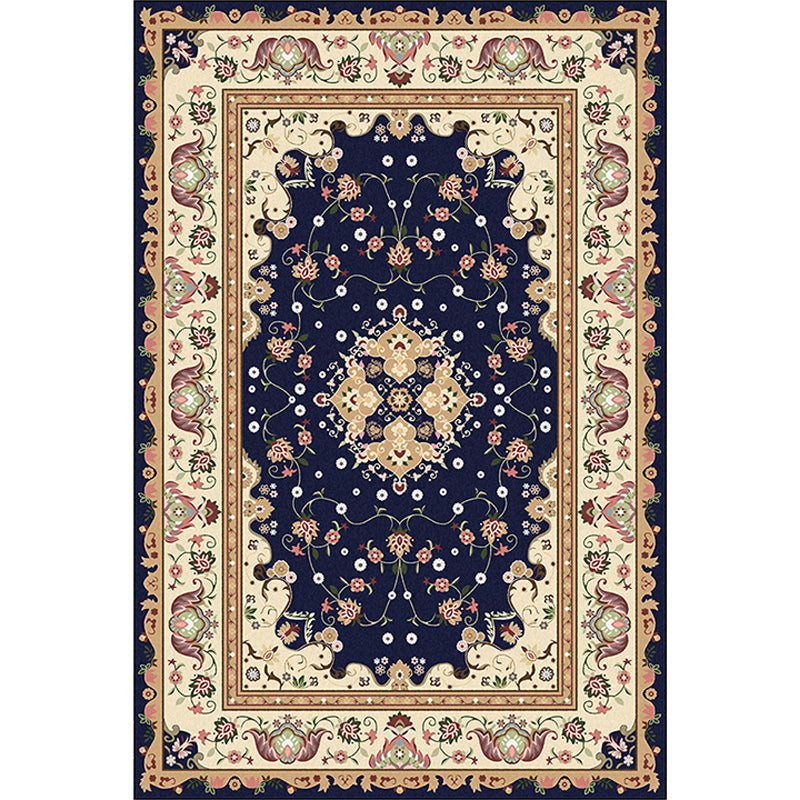 Sikunuo | Multicolored bedroom rug Moroccan medallion floral pattern rug made of polyester pet-friendly rug