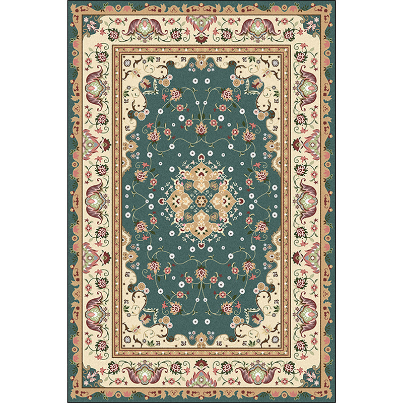 Sikunuo | Multicolored bedroom rug Moroccan medallion floral pattern rug made of polyester pet-friendly rug