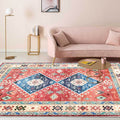 Sikunuo | Classic tribal pattern carpet light red southwest carpet polyester machine washable non-slip back carpet for bedroom