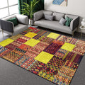 Sikunuo | Classic tribal pattern carpet Yellow and Brown Southwestern carpet Polyester machine washable non-slip backing carpet for the bedroom