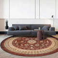 Sikunuo | Persian Medallion Design Rug Brown Polyester Carpet Machine Washable Non-Slip Area Rug for Bedroom