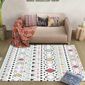 Sikunuo | American Southwest Rug with White Geometric Diamond Pattern Rug Polyester Non-Slip Rug for Home Decor
