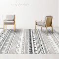 Sikunuo | Black and brown southwestern carpet polyester tribal pattern carpet washable non-slip backing carpet for the living room